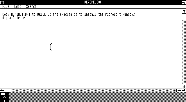 Windows 1.0 Alpha Readme.Doc