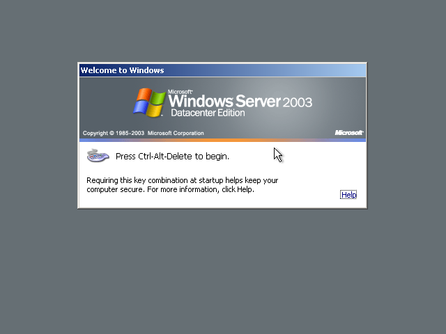 Server 2003 Datacenter Logon