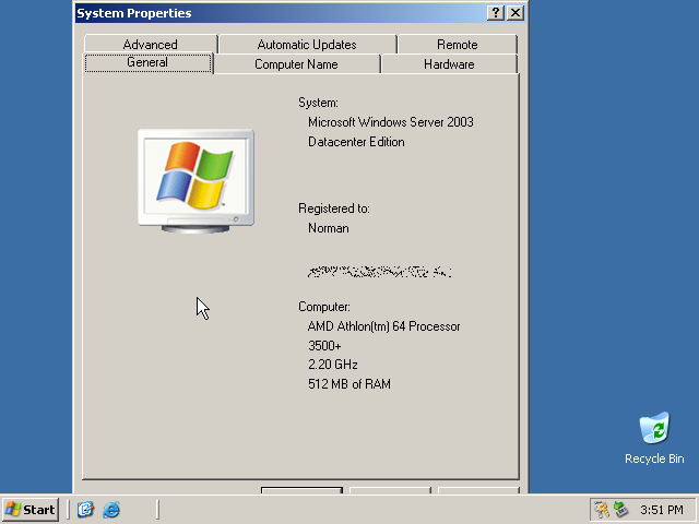 Server 2003 Datacenter Logon